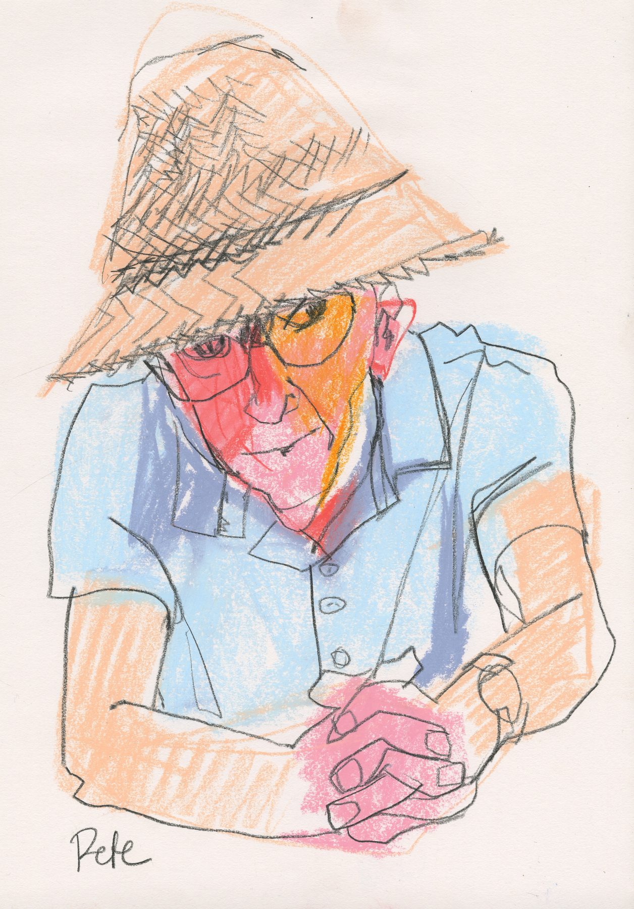 Peter Whitford in a Hat 02, a work by Christine Webb