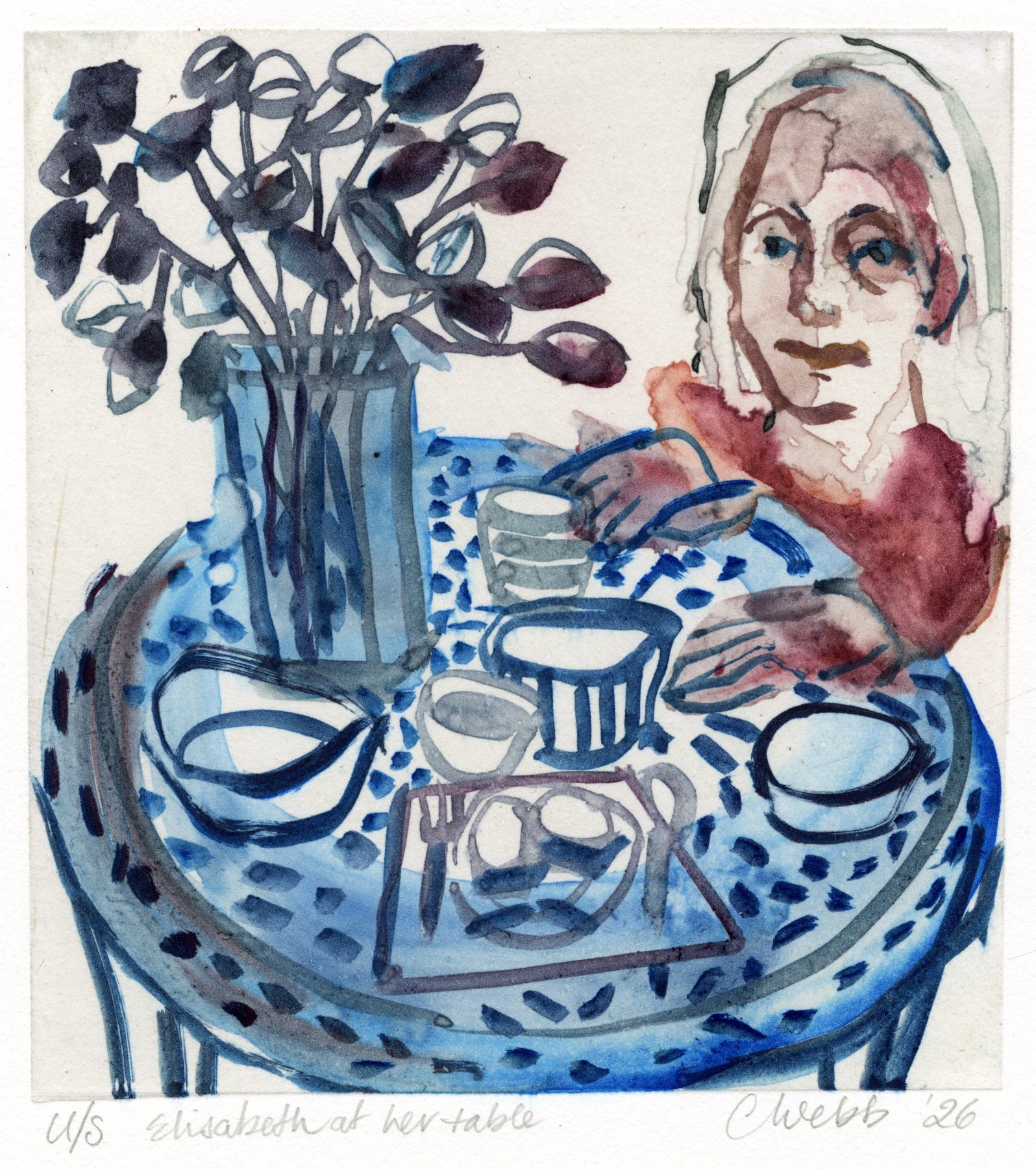 Elisabeth at her Table, a work by Christine Webb